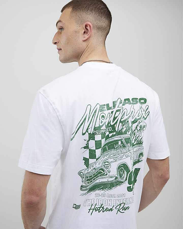 White Regular Fit Montprix Truck T-Shirt