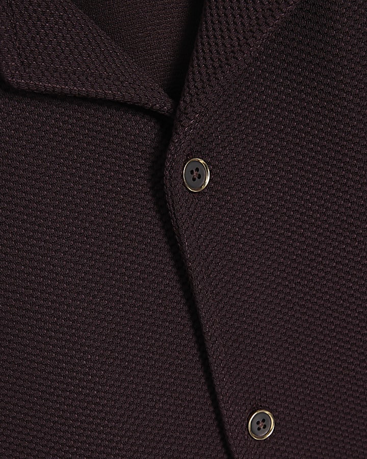 Brown Slim Fit Revere Shirt