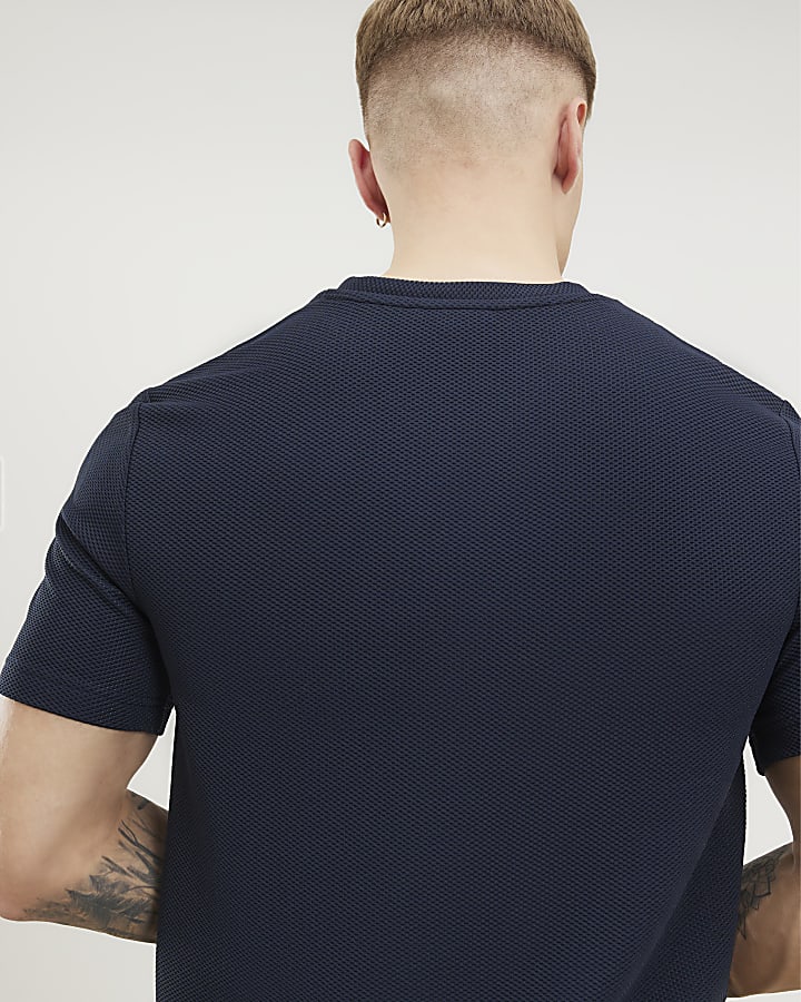 Navy Slim Fit V Neck MCMXII T-Shirt