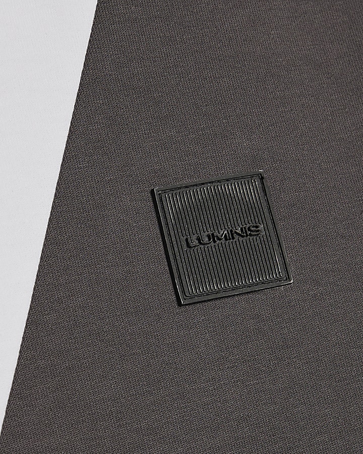 Grey Premium Slim Fit Colour Blocked T-Shirt