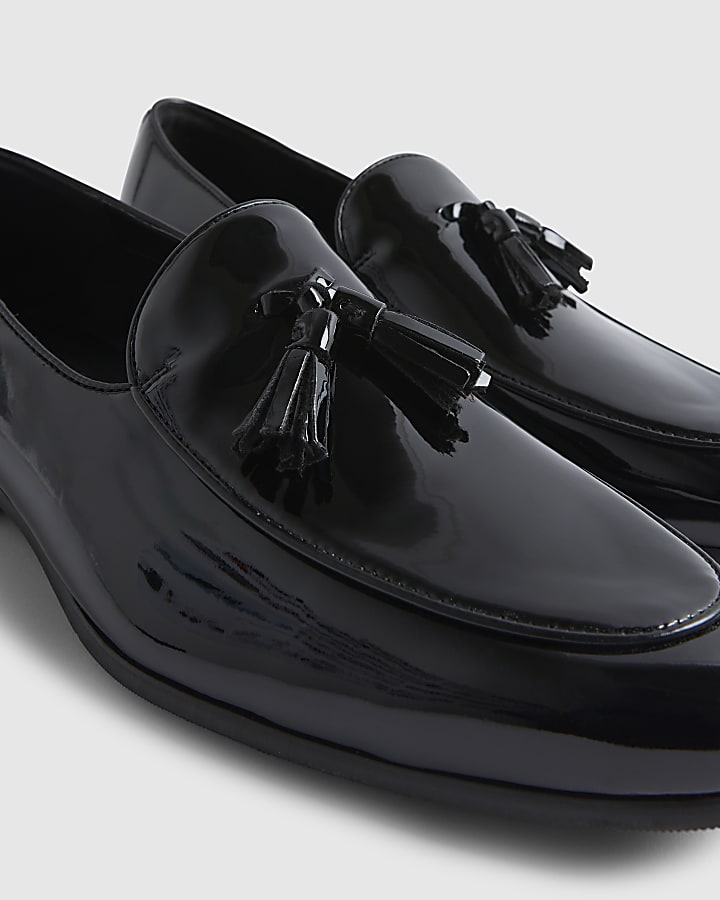 Black Patent Tassel Loafers