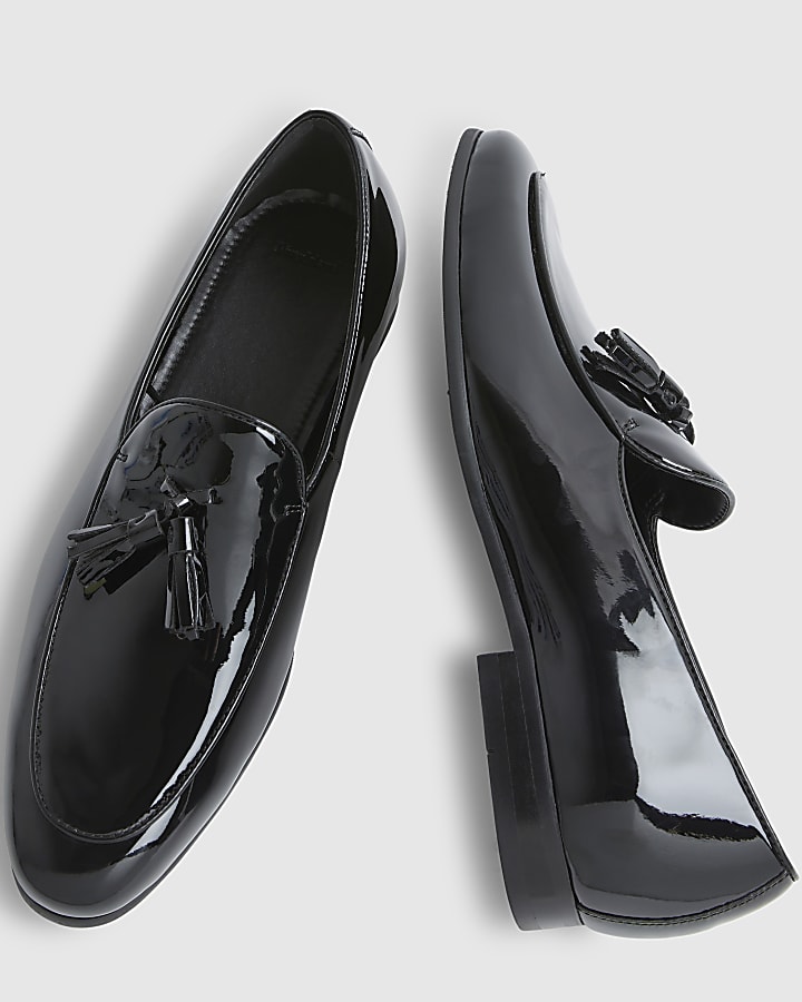 Black Patent Tassel Loafers