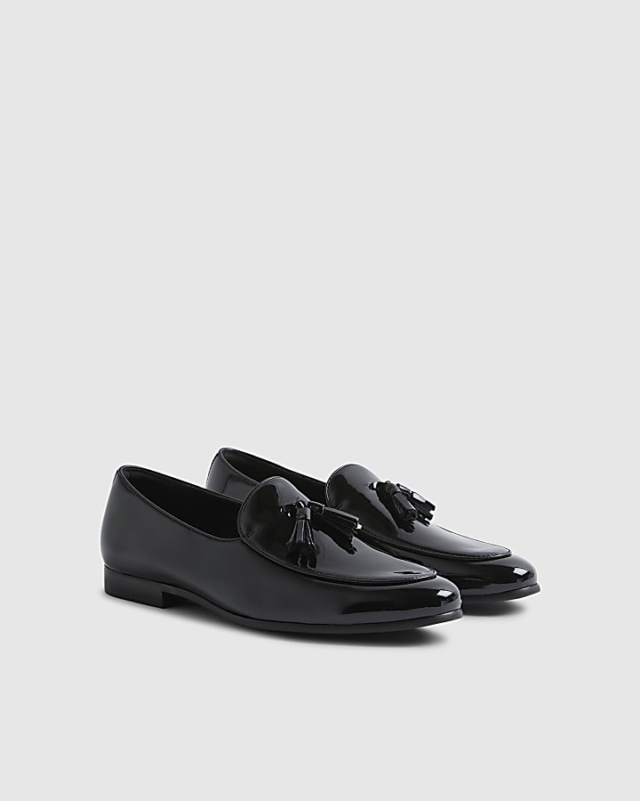 Black Patent Tassel Loafers