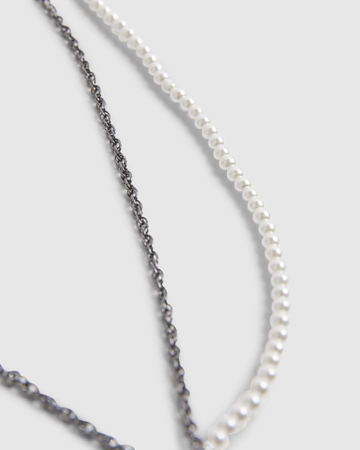 White Pearl Cross Pack Of 2 Necklaces