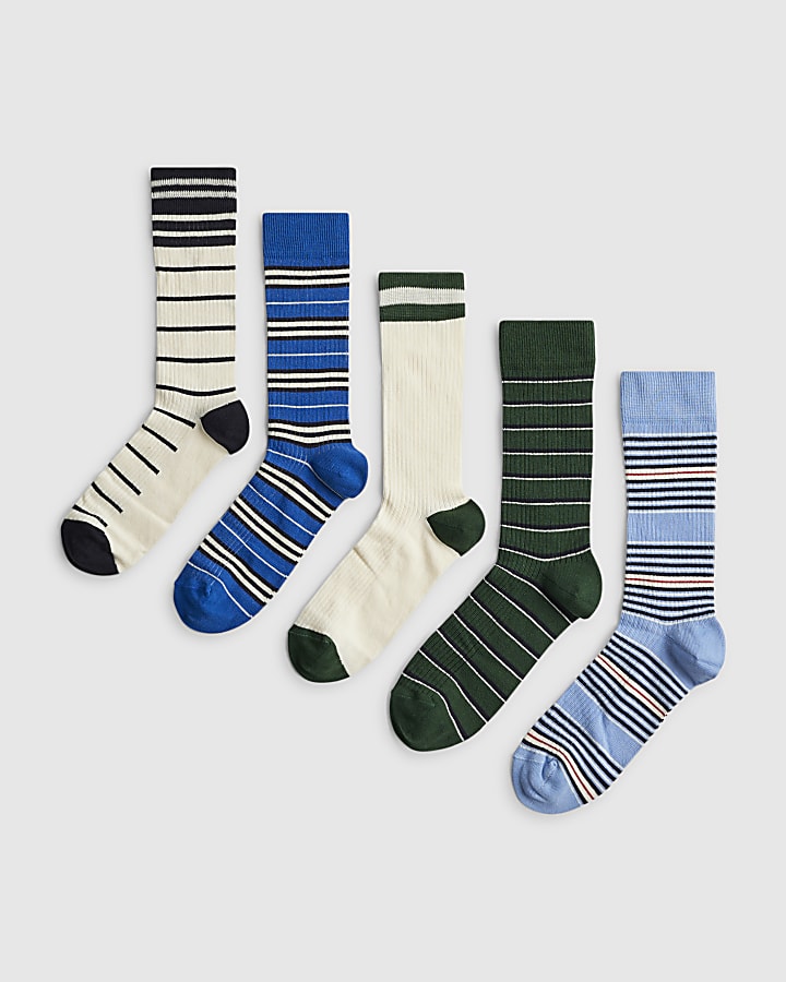 Multi Colour Stripe Pack Of 5 Socks