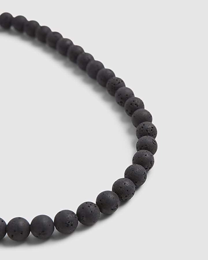 Black Lava Bead Necklace