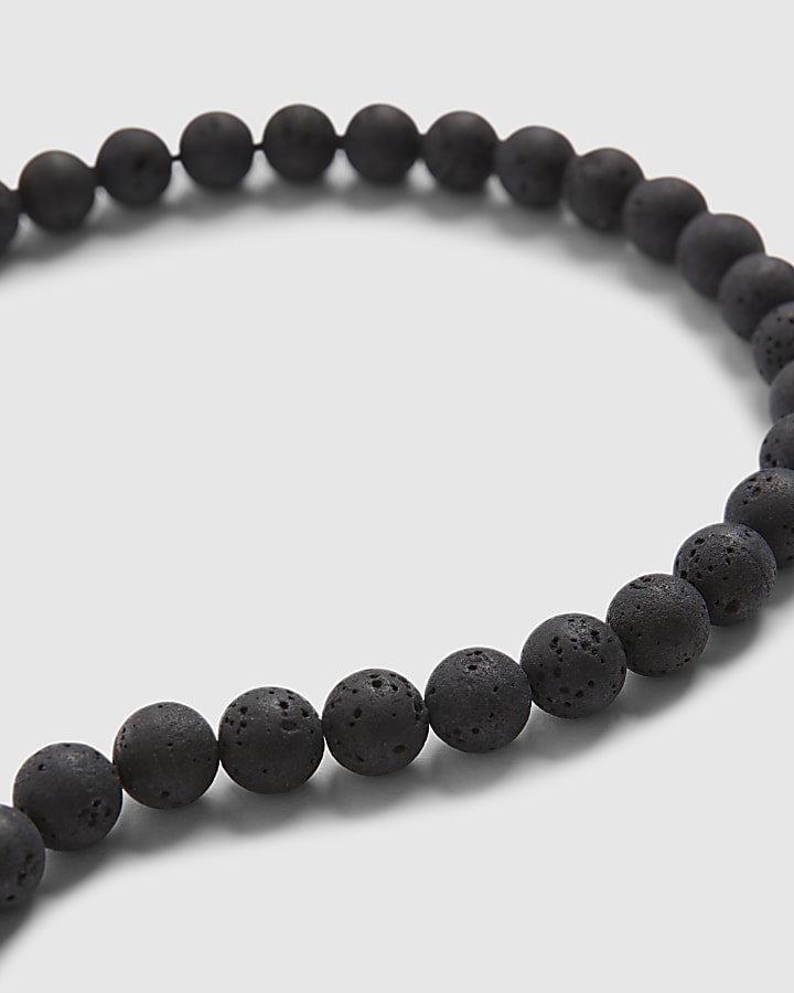 Black Lava Bead Necklace