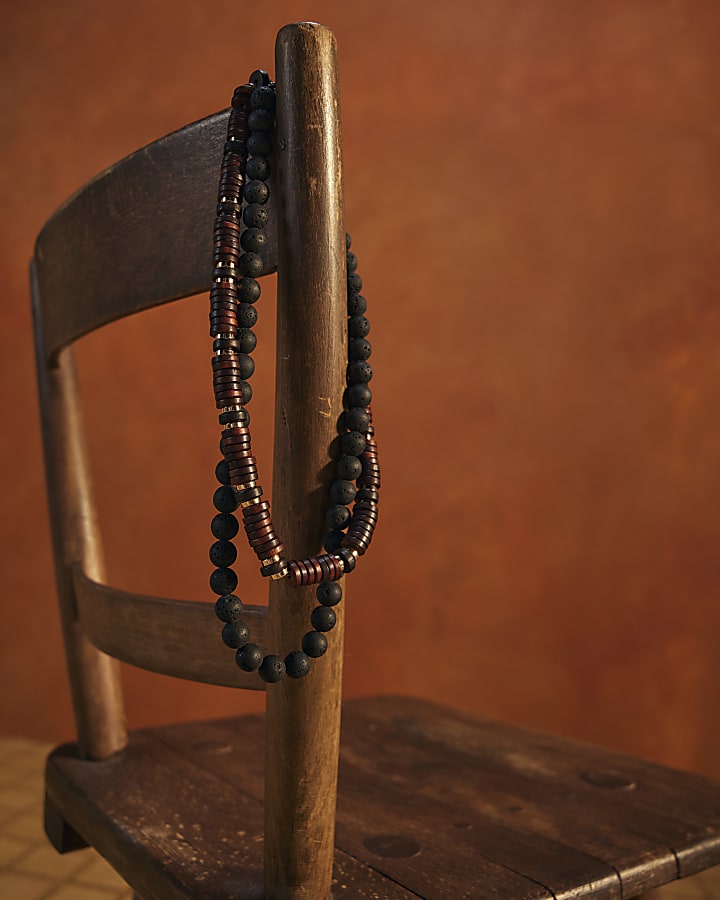 Black Lava Bead Necklace
