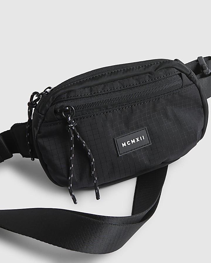 Black Ripstop Mini Crossbody Bag