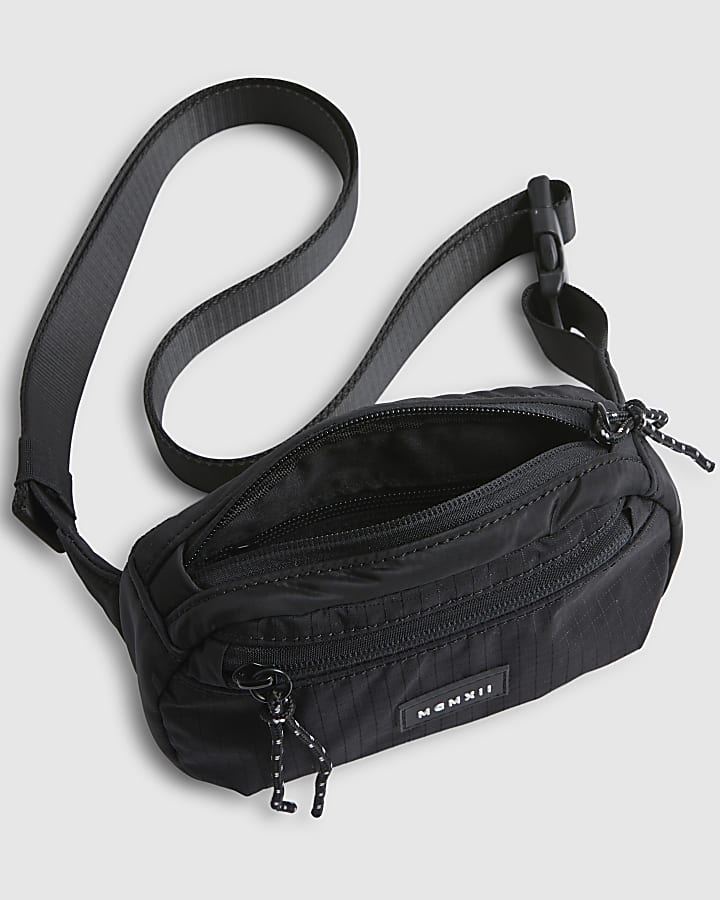 Black Ripstop Mini Crossbody Bag