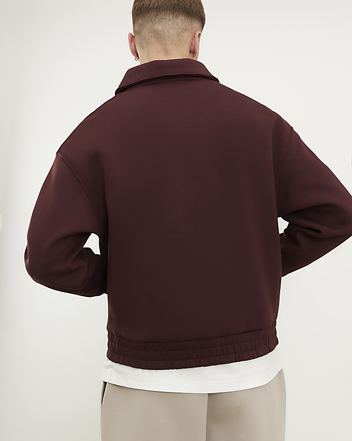 Red Regular Fit Premium Rugby Sweatshirt