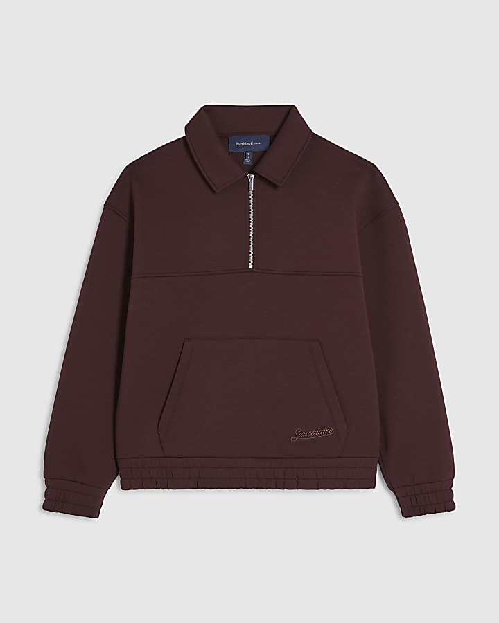 Red Regular Fit Premium Rugby Sweatshirt