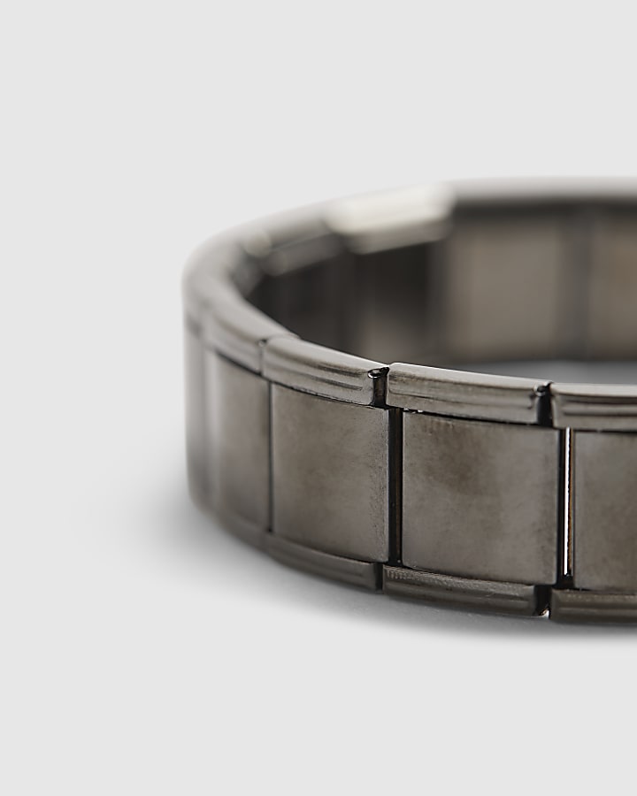 Silver Steel Stretch Square Bracelet