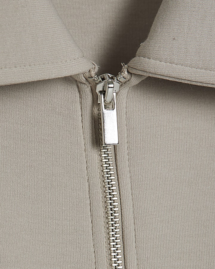 Beige Regular Fit Premium Harrington Jacket