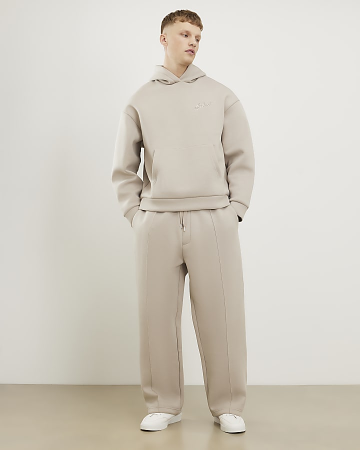 Beige Oversized Fit MCMXII Script Hoodie