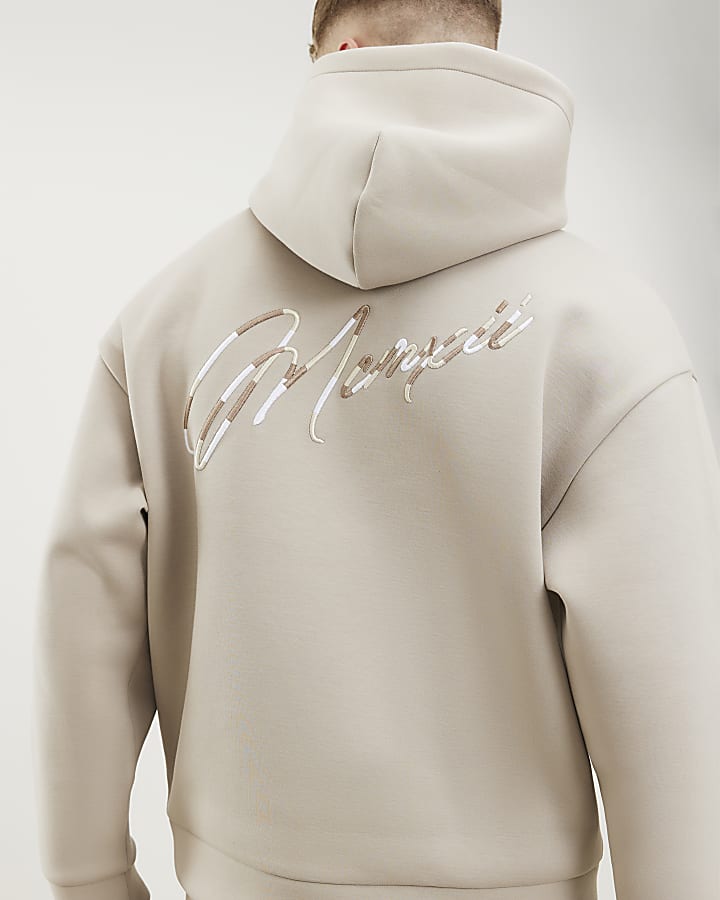 Beige Oversized Fit MCMXII Script Hoodie