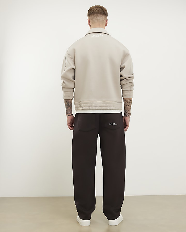 Brown Wide Leg Premium Joggers