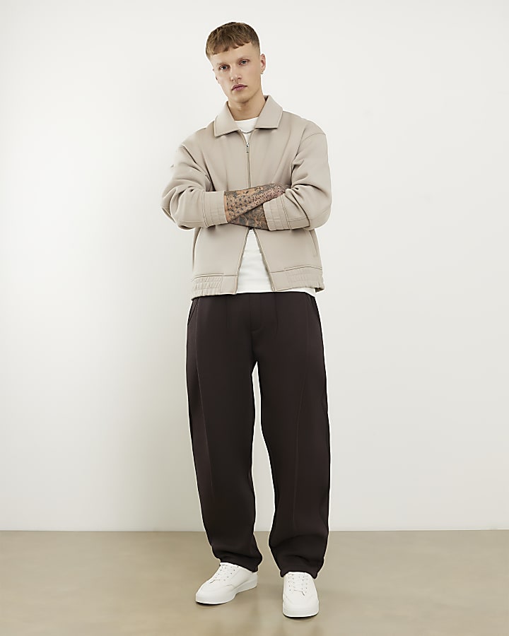Brown Wide Leg Premium Joggers