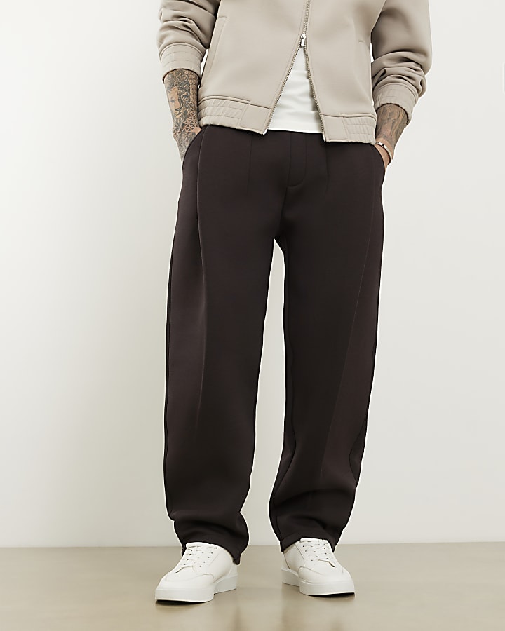 Brown Wide Leg Premium Joggers