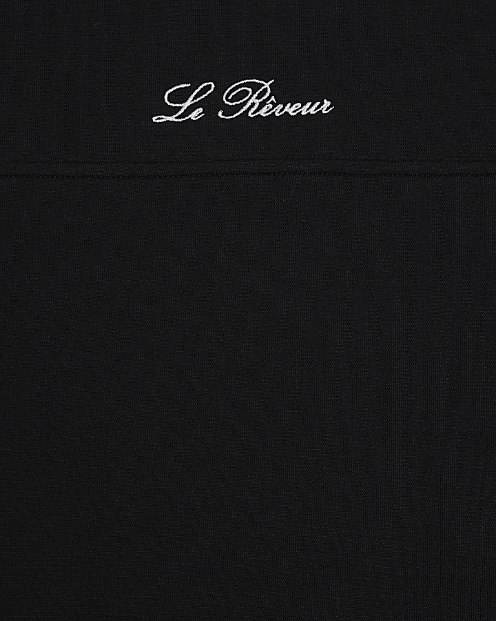 Black Oversized Premium Embroiderd Sweatshirt