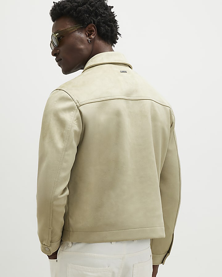 Green Faux Suede Shacket