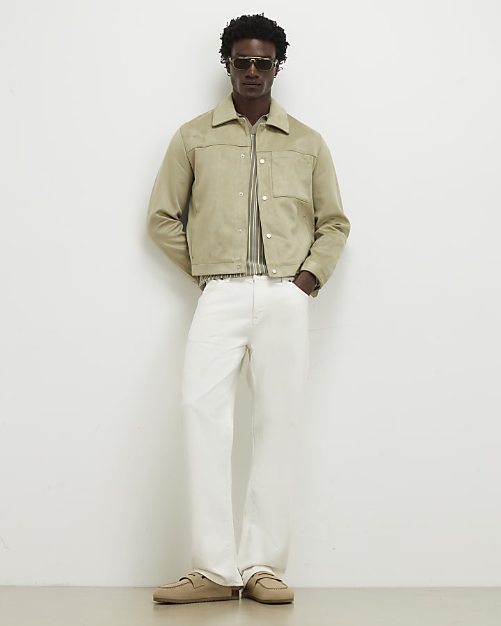 Green Faux Suede Shacket