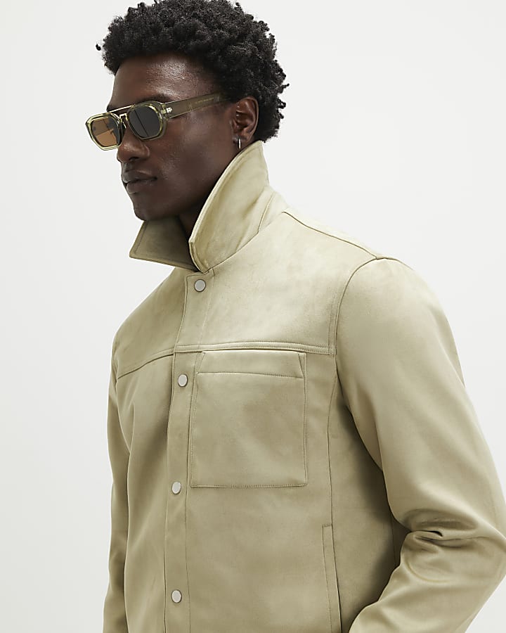 Green Faux Suede Shacket