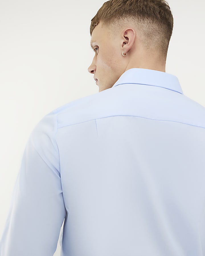 Blue Slim Fit Long Sleeve Shirt