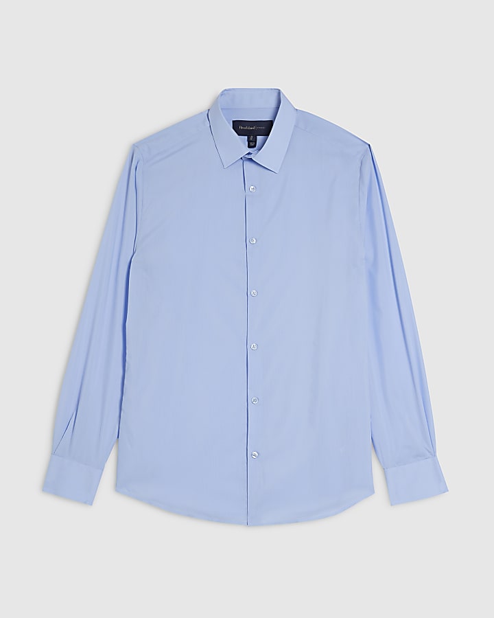 Blue Slim Fit Long Sleeve Shirt