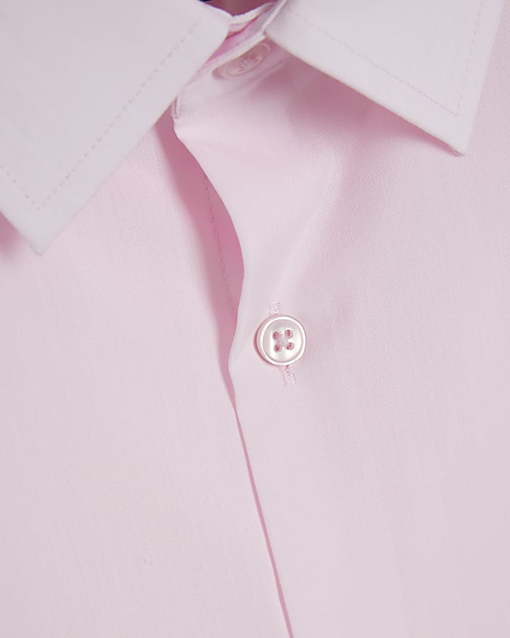 Pink Slim Fit Long Sleeve Shirt