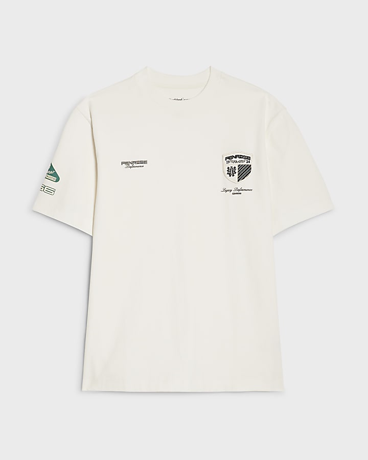 White Regular Fit Penrose Crest T-shirt