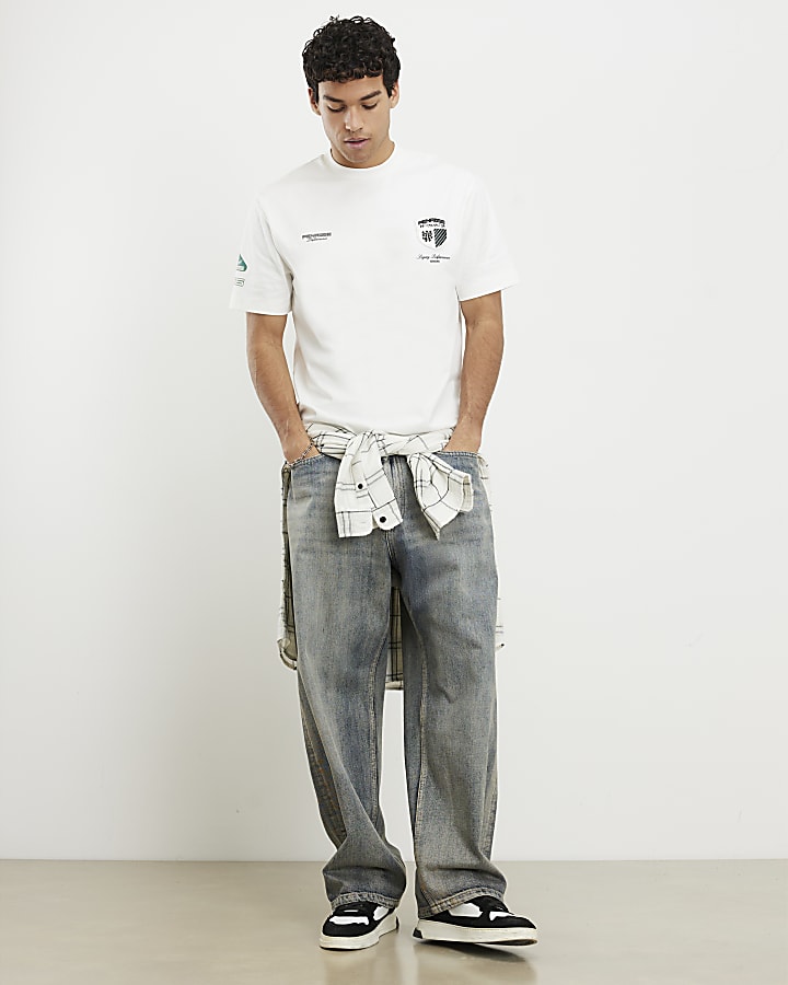 White Regular Fit Penrose Crest T-shirt