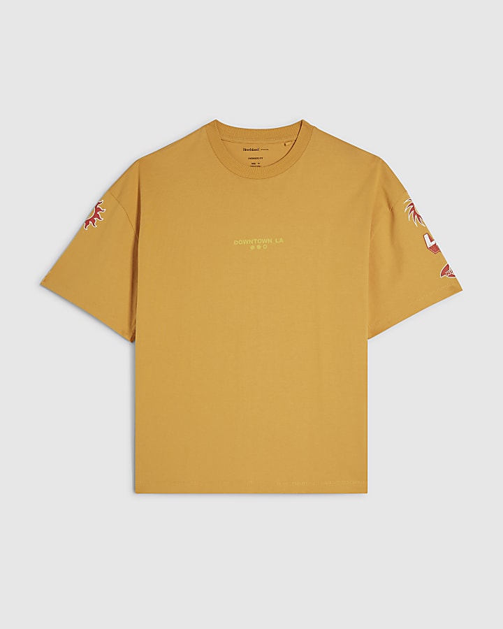 Yellow Oversized Fit 92 Photo Patch T-Shirt