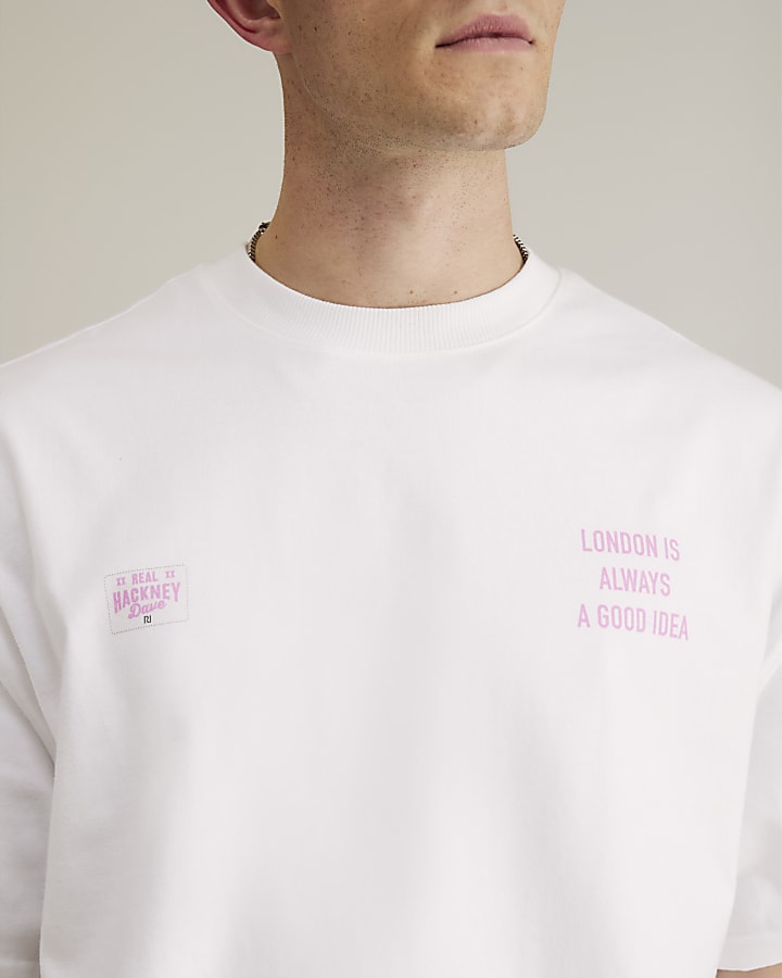 Real Hackney Dave White London T-Shirt