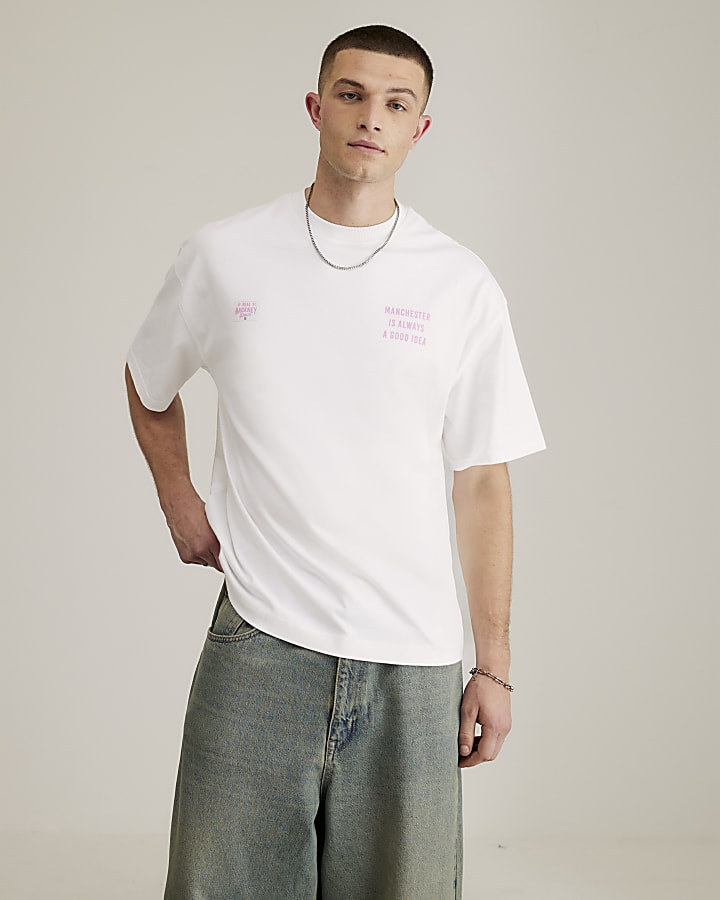 Real Hackney Dave White Manchester T-Shirt