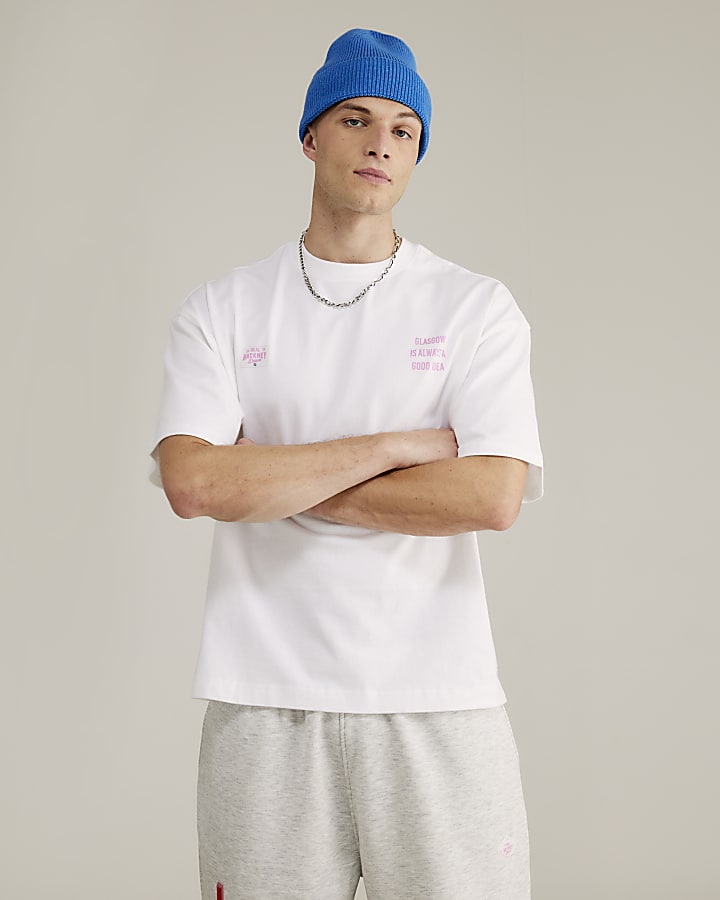 Real Hackney Dave White Glasgow T-Shirt