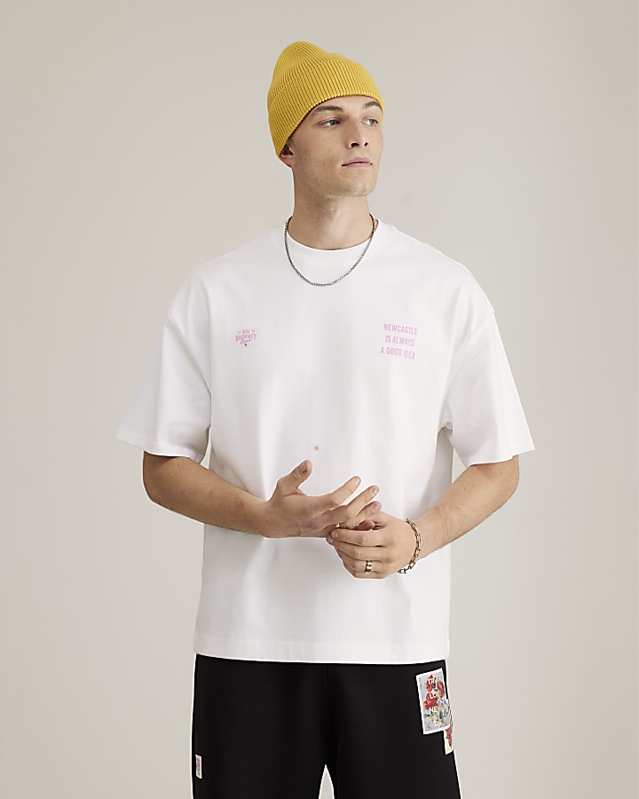 Real Hackney Dave White Newcastle T-Shirt
