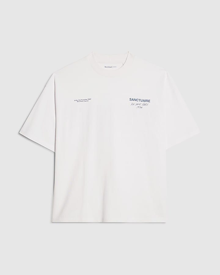 White Oversized Fit Sanctuaire T-Shirt