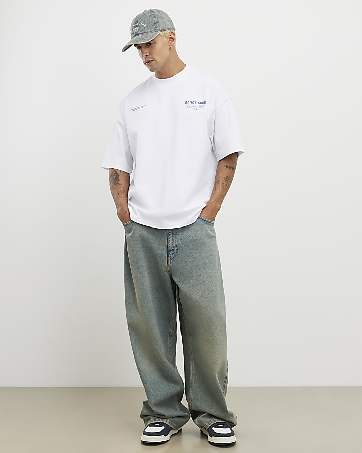 White Oversized Fit Sanctuaire T-Shirt