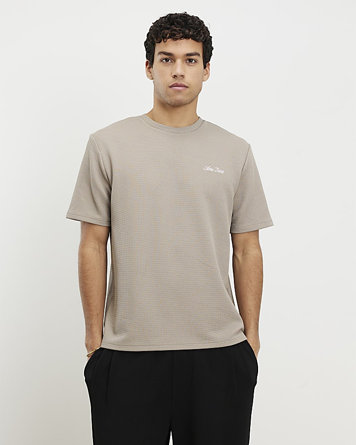 Beige Slim Fit Ame Saint T-Shirt