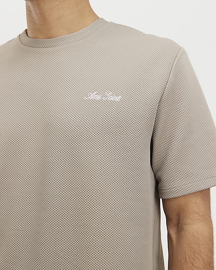 Beige Slim Fit Ame Saint T-Shirt