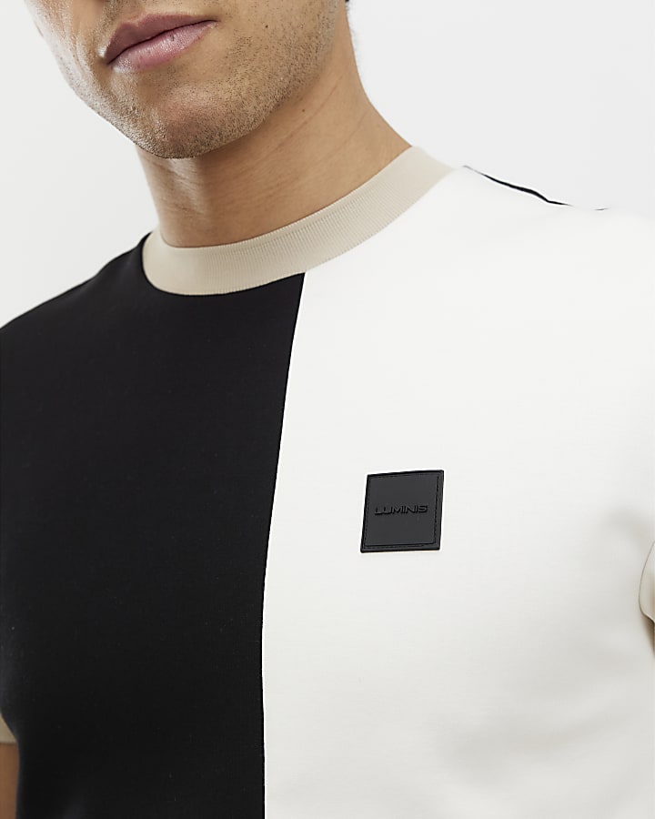 Black Slim Fit Blocked T-shirt