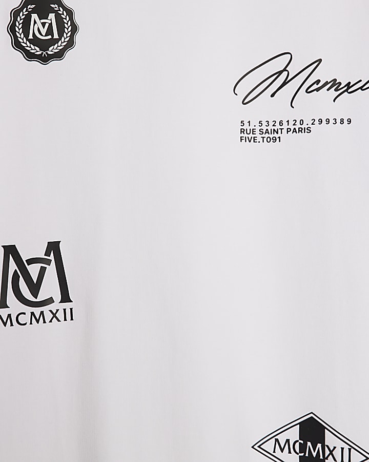 White Regular Fit MCMXII Multi Badge T-Shirt