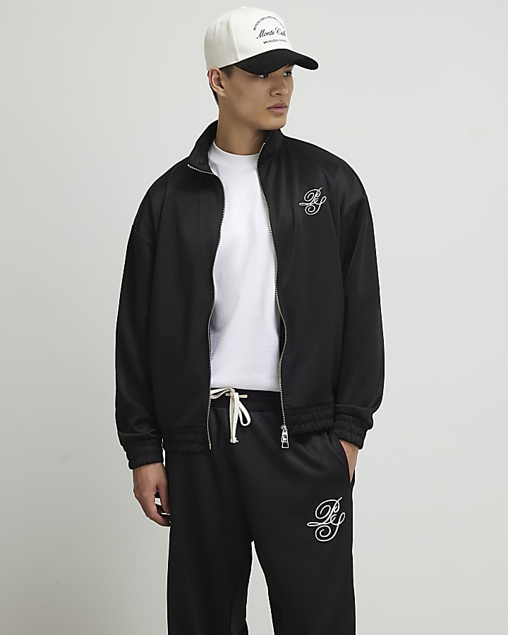 Black Regular Fit RI Script Jacket