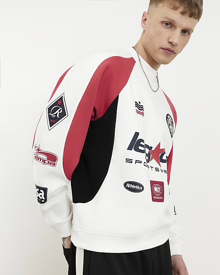 Beige Oversized Fit Legacy Sport Sweatshirt