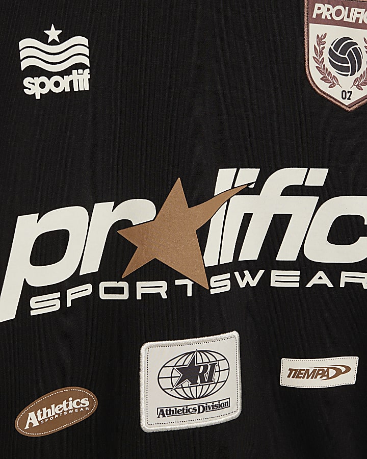 Black Oversized Fit Panel Hoodie