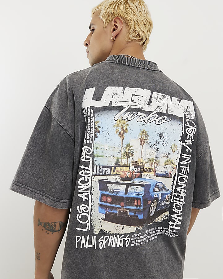 Black Oversized Fit Laguna Turbo T-Shirt