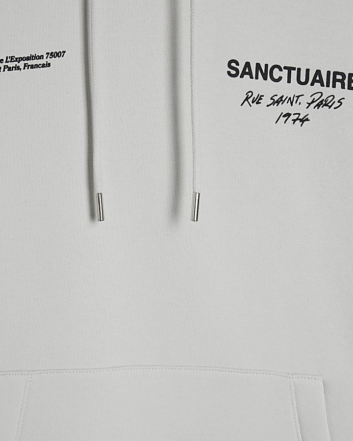 Grey Oversized Fit Sanctuaire Hoodie