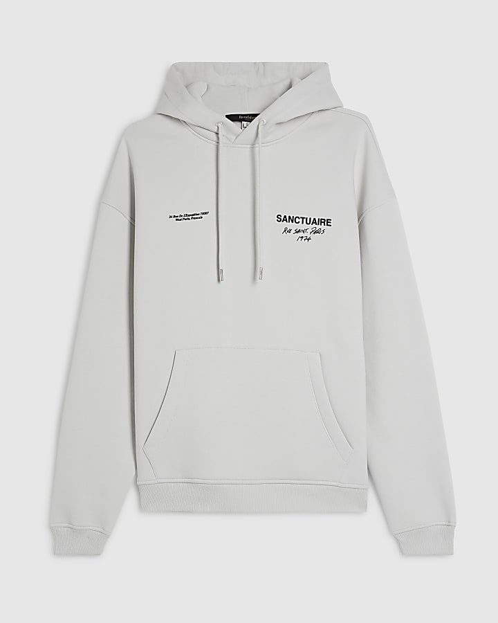Grey Oversized Fit Sanctuaire Hoodie