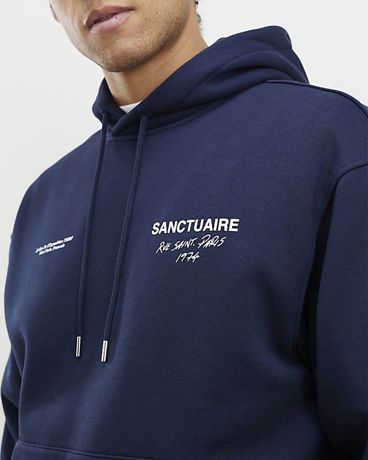 Navy Oversized Fit Sanctuaire Hoodie